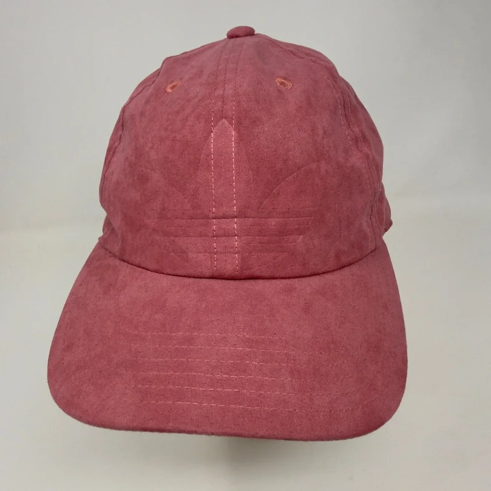 Adidas Originals Women Dusty Rose Faux‎ Suede Trefoil Strapback Hat OSFW Mauve